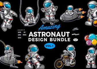 Astronaut T-shirt Design Bundle