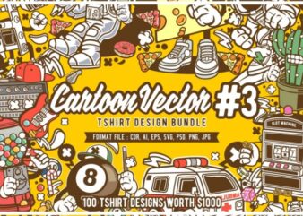 100 cartoon vector tshirt designs bundle #3