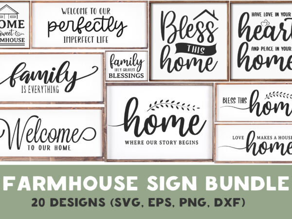 Farmhouse Sign Bundle, 21 Designs