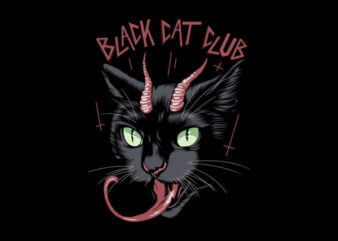 BLACK CAT CLUB t shirt template