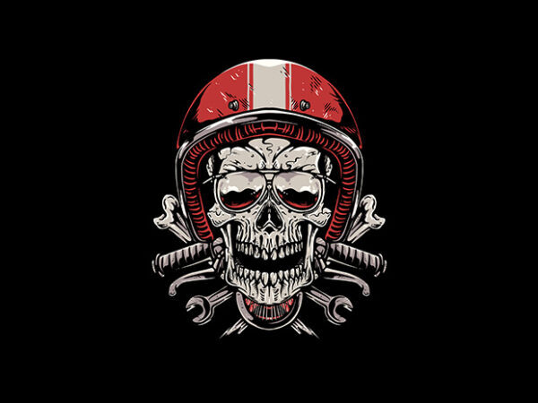 Skull Biker t shirt template vector