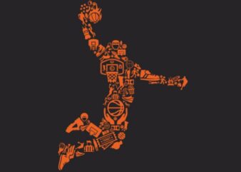 Basketball Player vector t shirt design for download