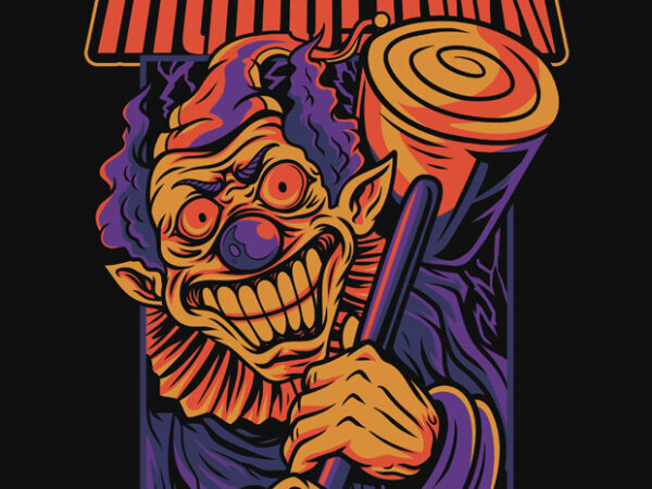 High Clown Halloween Theme T-Shirt Design