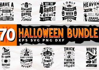 Halloween Mega Bundle SVG Quotes Cut Files, Halloween Typography Lettering T-shirt Designs bundle, Horror, Scary, Creepy, Boo, Dark