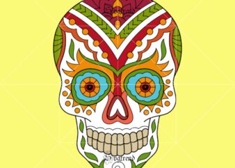 Skull with flower vector, Sugar Skull Svg, Skull Svg, Skull vector, Skull logo, Sugar skull vector, Sugar skull logo, Skull with flower Svg, Skull Tattoos Svg, Halloween, Day of the dead Svg, Calavera Svg, Mandala Skull, Mexican Skull vector.