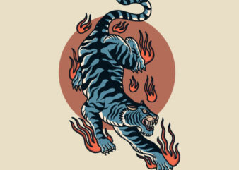 oriental tiger oldschool t shirt design online