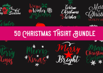 50 Christmas Tshirt Design Special Bundle