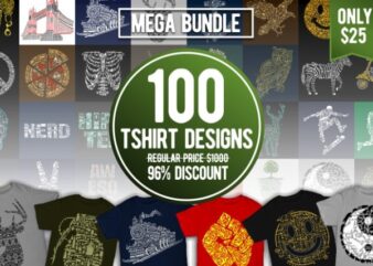 100 Tshirt Designs Bundle