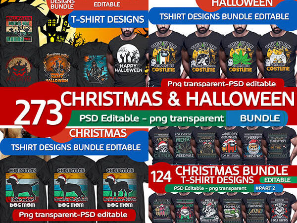 273 ugly CHRISTMAS HALLOWEEN DOG BUNDLE Tshirt designs