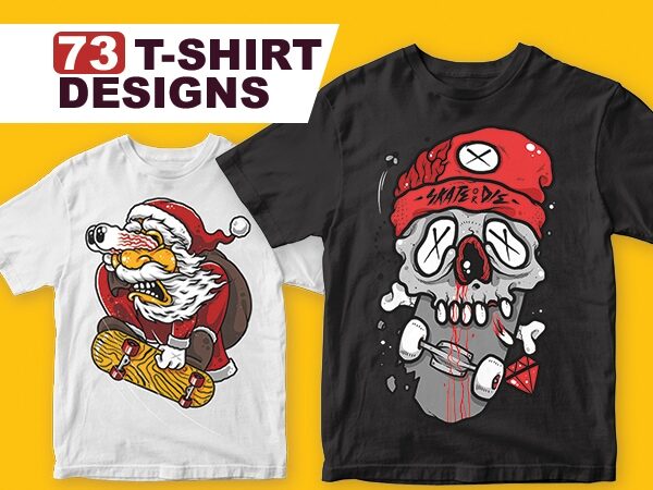 73 T-shirt Designs Bundle