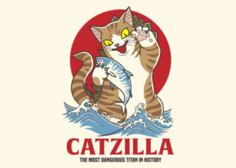 CATZILLA t shirt vector file