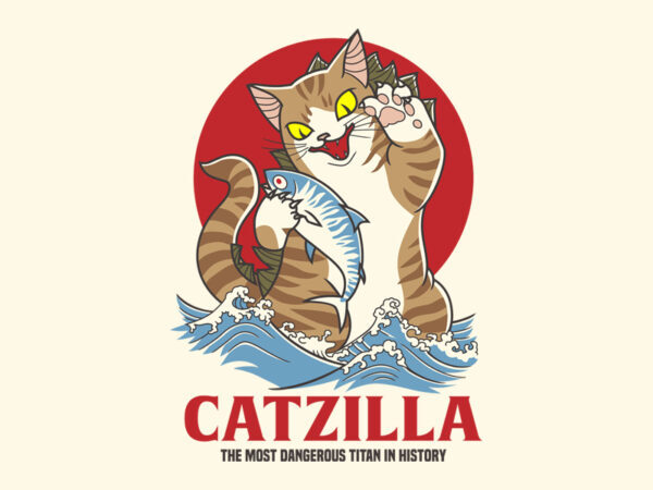 CATZILLA t shirt vector file