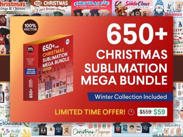 Christmas sublimation mega bundle, Christmas illustrations, Christmas t shirt designs, Christmas quotes, Christmas clipart, Christmas animals cartoon, Christmas decoration, Christmas floral botanical, Winter collection, Winter quotes, Winter sublimation