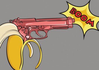 Banana gun vector t-shirt design template