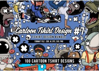 100 Tshirt Designs Bundle Cartoon Concept #7