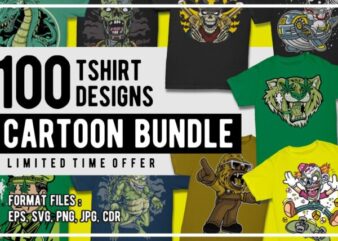 100 Cartoon Tshirt Designs Bundle