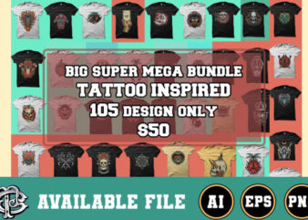 big tattoo inspired super mega bundle t shirt template