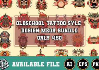 oldschool tattoo style design mega bundle