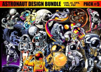 Astronaut T-shirt Designs Bundle Part 5