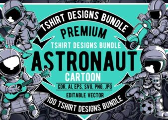 100 Astronaut Cartoon Designs Bundle