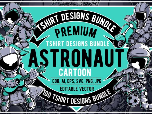 100 Astronaut Cartoon Designs Bundle