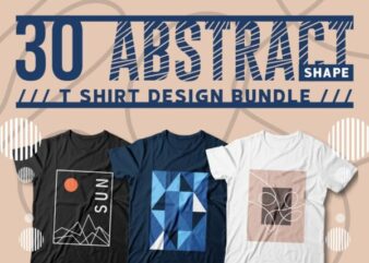 Abstract Shape T-shirt Designs Bundle, Cool T-shirt Design, Vector T-shirt Designs