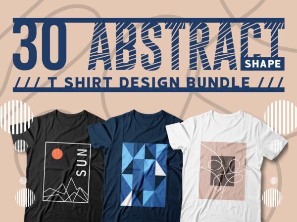 Abstract Shape T-shirt Designs Bundle, Cool T-shirt Design, Vector T-shirt Designs