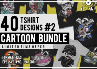 40 cartoon tshirt designs bundle #2