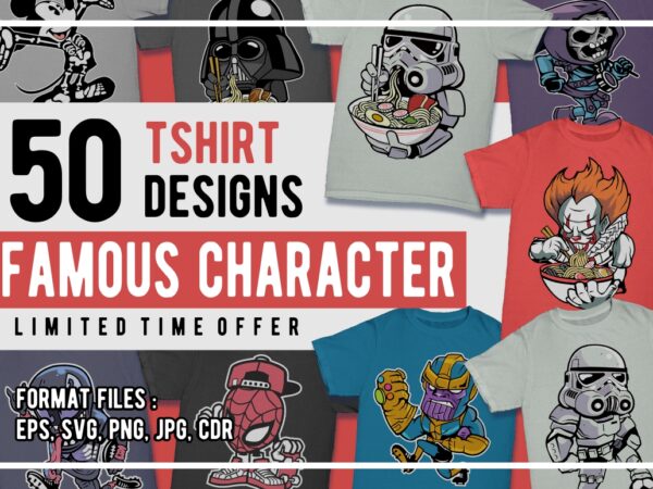 50 Cartoon Tshirt Designs Famous Character