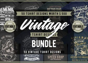 50 Vintage Tshirt Designs Bundle #3_1