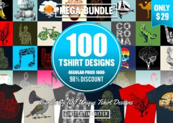 100 Tshirt Designs Bundle #3