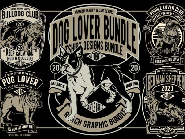 7 Dog Lover Tshirt Designs Bundle