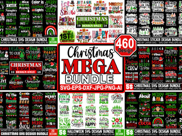 Christmas Mega SVG Bundle, Christmas t-shirt Design Mega Bundle