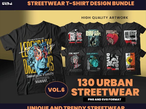 130 Urban Streetwear Designs, T-shirt Design bundle, Streetwear Designs, Aesthetic Design, shirt designs, Graphics shirt, DTF, DTG