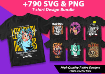 Mega T-shirt Design Bundle with 790+ SVG & PNG Designs –  Download Instantly