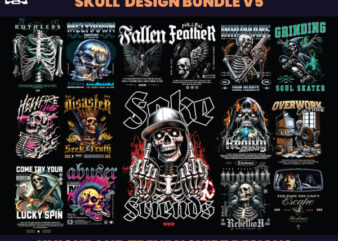 86 T-shirt designs bundle, skull skeleton street wear design bundle, rock design, Aesthetic Design, Urban design, Graphics shirt , DTF, DTG