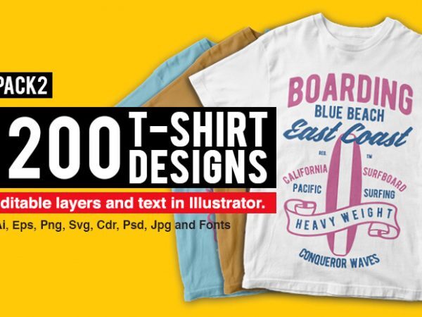 200 T-shirt Designs Bundle